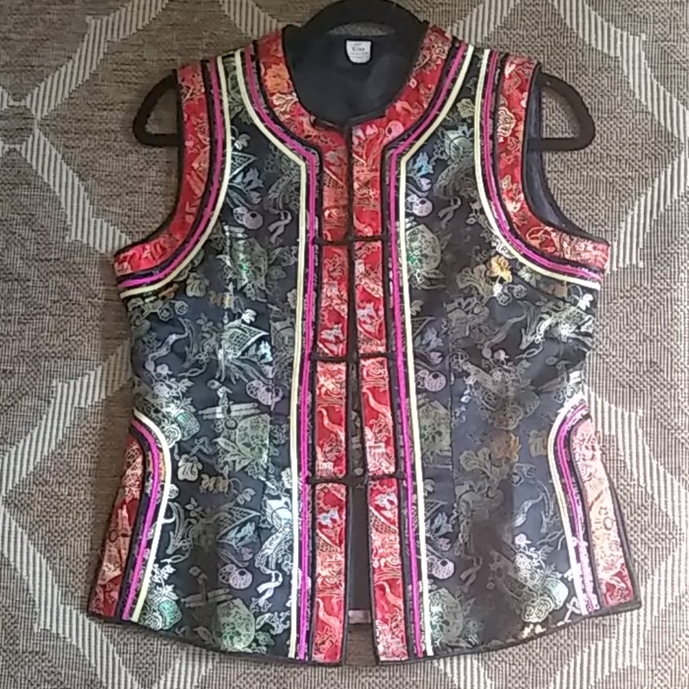Asian print shiny top - Picture 2 of 8